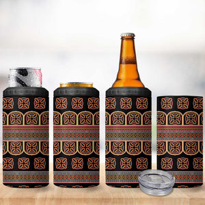 Bamenda Toghu 4 in 1 Can Cooler Tumbler Cameroon Traditional Pattern
