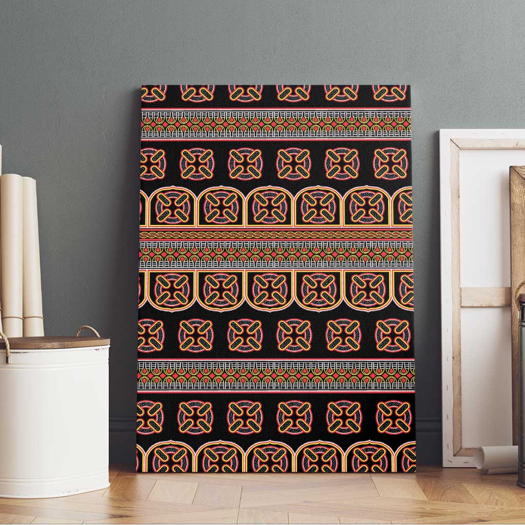 Bamenda Toghu Canvas Wall Art Cameroon Traditional Pattern