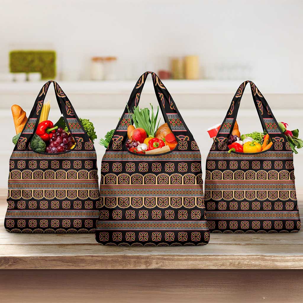 Bamenda Toghu Grocery Bag Cameroon Traditional Pattern