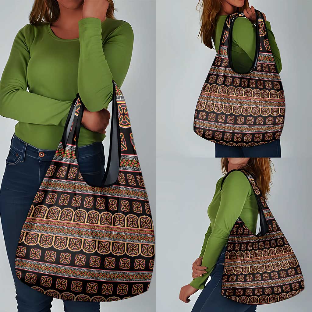 Bamenda Toghu Grocery Bag Cameroon Traditional Pattern