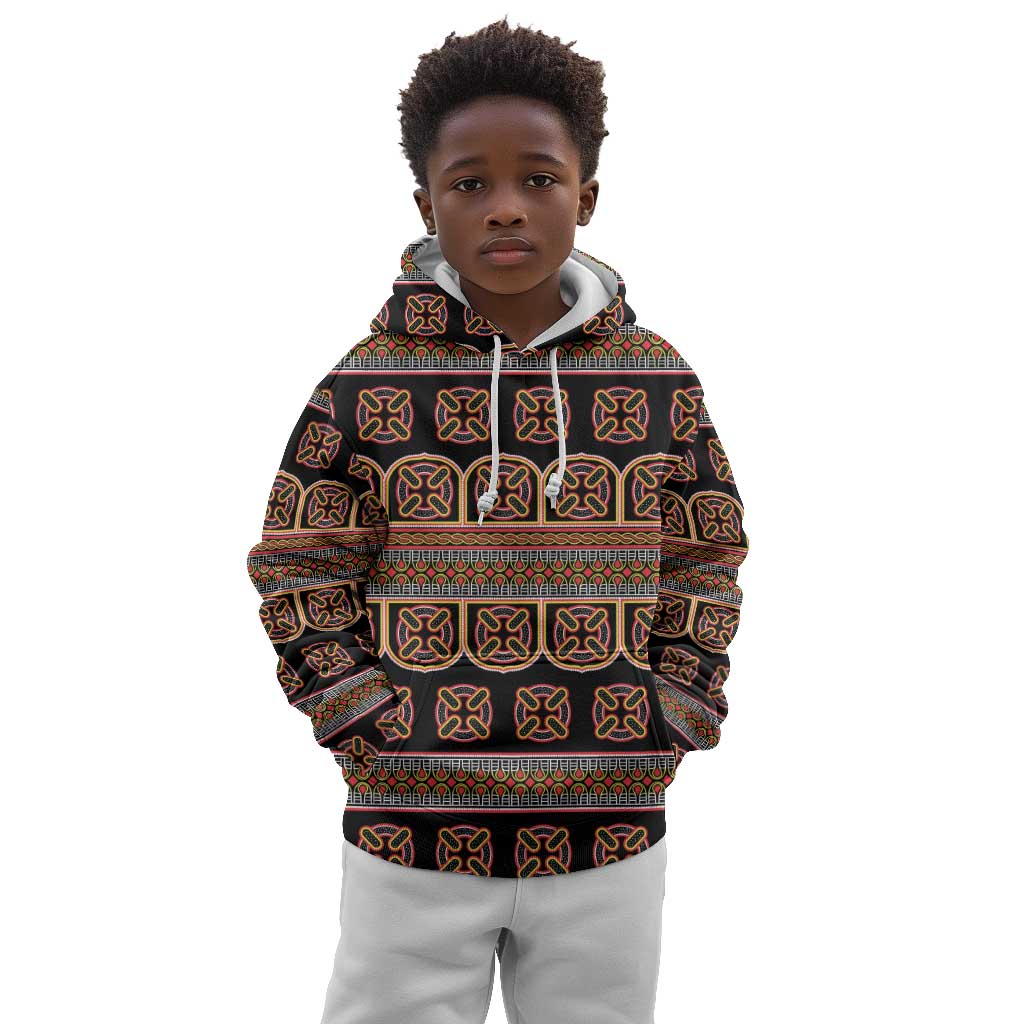 Bamenda Toghu Kid Hoodie Cameroon Traditional Pattern