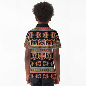 Bamenda Toghu Kid Polo Shirt Cameroon Traditional Pattern