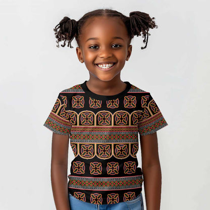 Bamenda Toghu Kid T shirt Cameroon Traditional Pattern