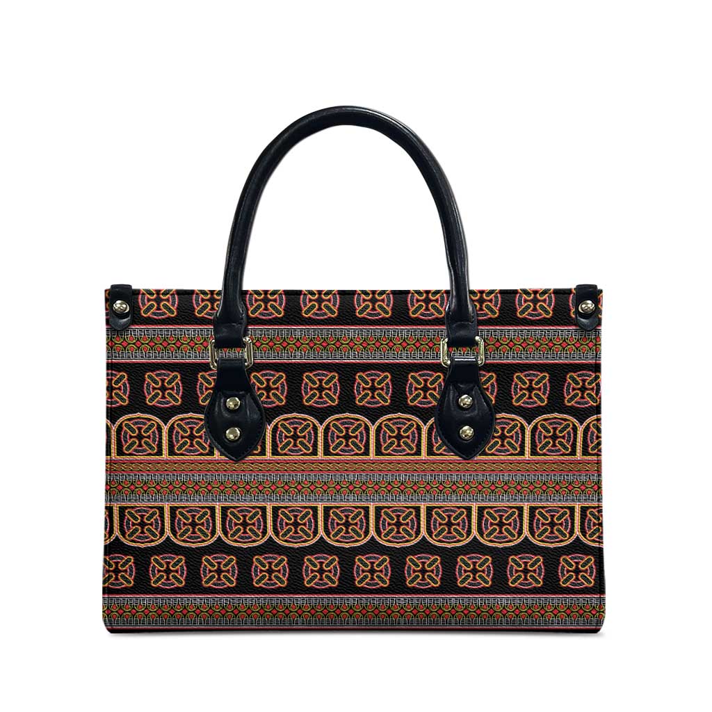 Bamenda Toghu Leather Bag Cameroon Traditional Pattern