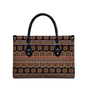 Bamenda Toghu Leather Bag Cameroon Traditional Pattern
