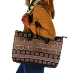 Bamenda Toghu Leather Tote Bag Cameroon Traditional Pattern