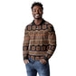 Bamenda Toghu Long Sleeve Polo Shirt Cameroon Traditional Pattern