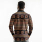 Bamenda Toghu Long Sleeve Polo Shirt Cameroon Traditional Pattern