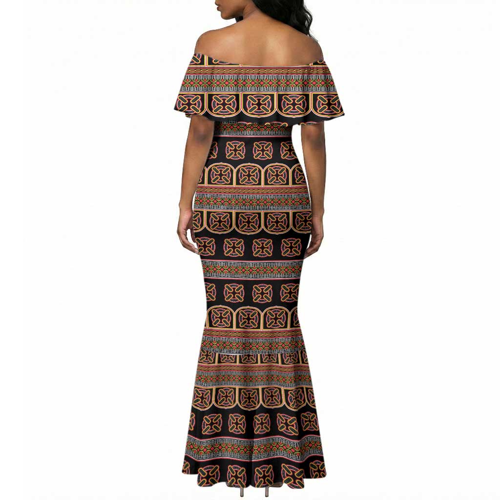 Bamenda Toghu Mermaid Dress Cameroon Traditional Pattern