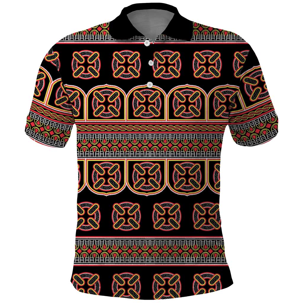 Bamenda Toghu Polo Shirt Cameroon Traditional Pattern