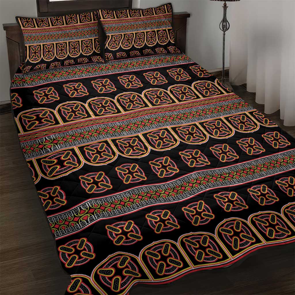 Bamenda Toghu Quilt Bed Set Cameroon Traditional Pattern
