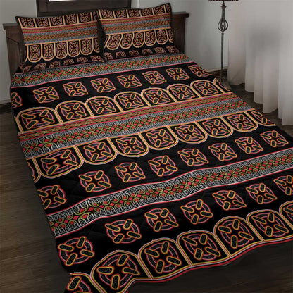Bamenda Toghu Quilt Bed Set Cameroon Traditional Pattern
