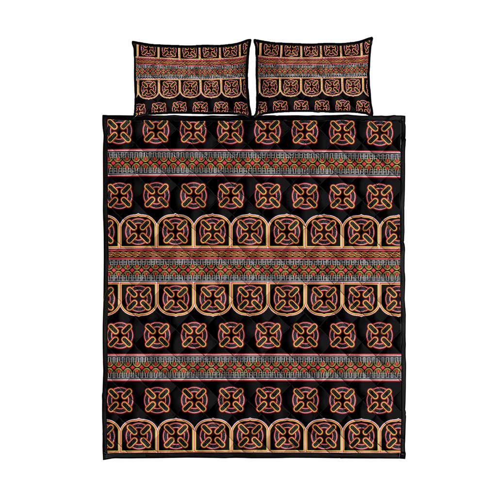 Bamenda Toghu Quilt Bed Set Cameroon Traditional Pattern