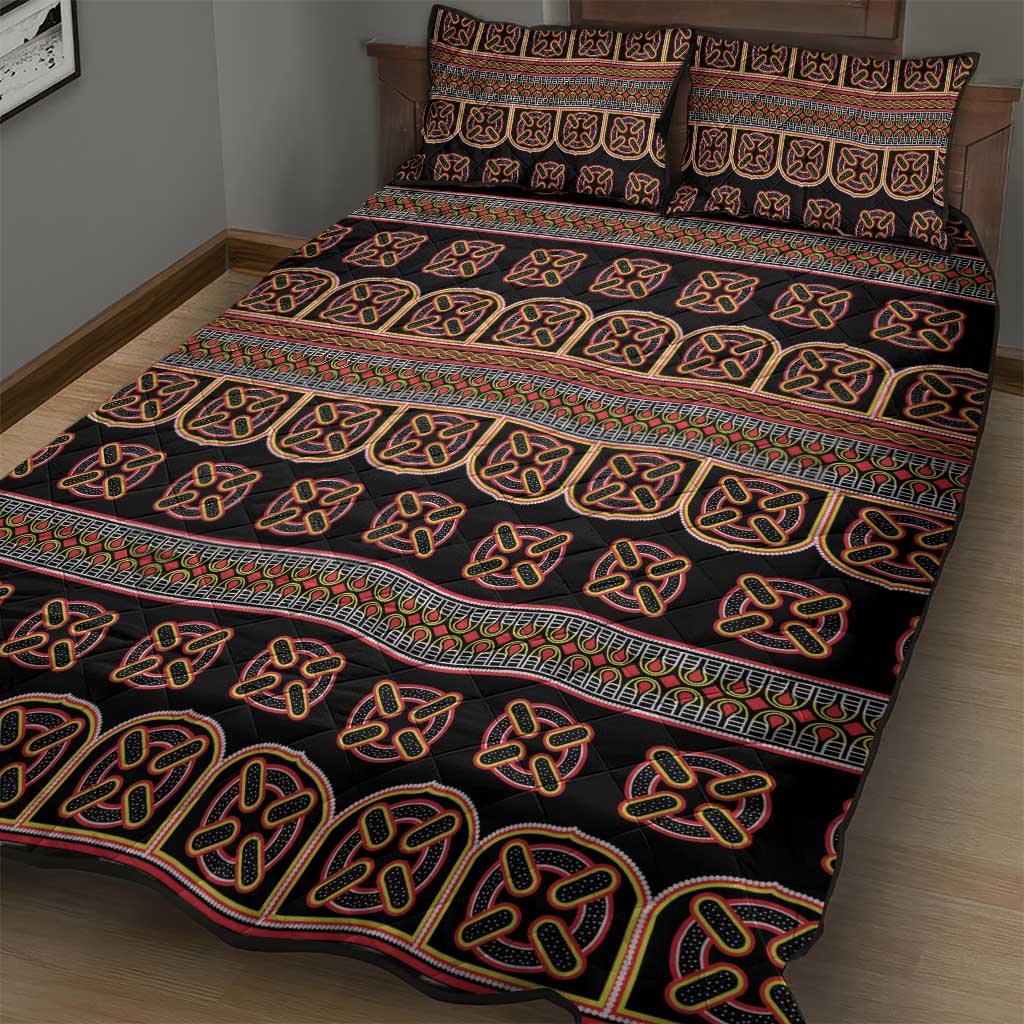 Bamenda Toghu Quilt Bed Set Cameroon Traditional Pattern