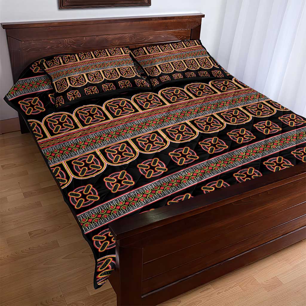 Bamenda Toghu Quilt Bed Set Cameroon Traditional Pattern