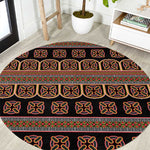 Bamenda Toghu Round Carpet Cameroon Traditional Pattern