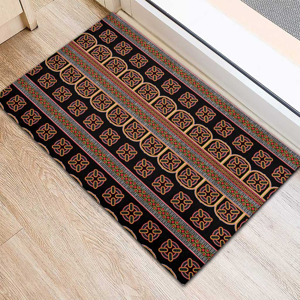 Bamenda Toghu Rubber Doormat Cameroon Traditional Pattern