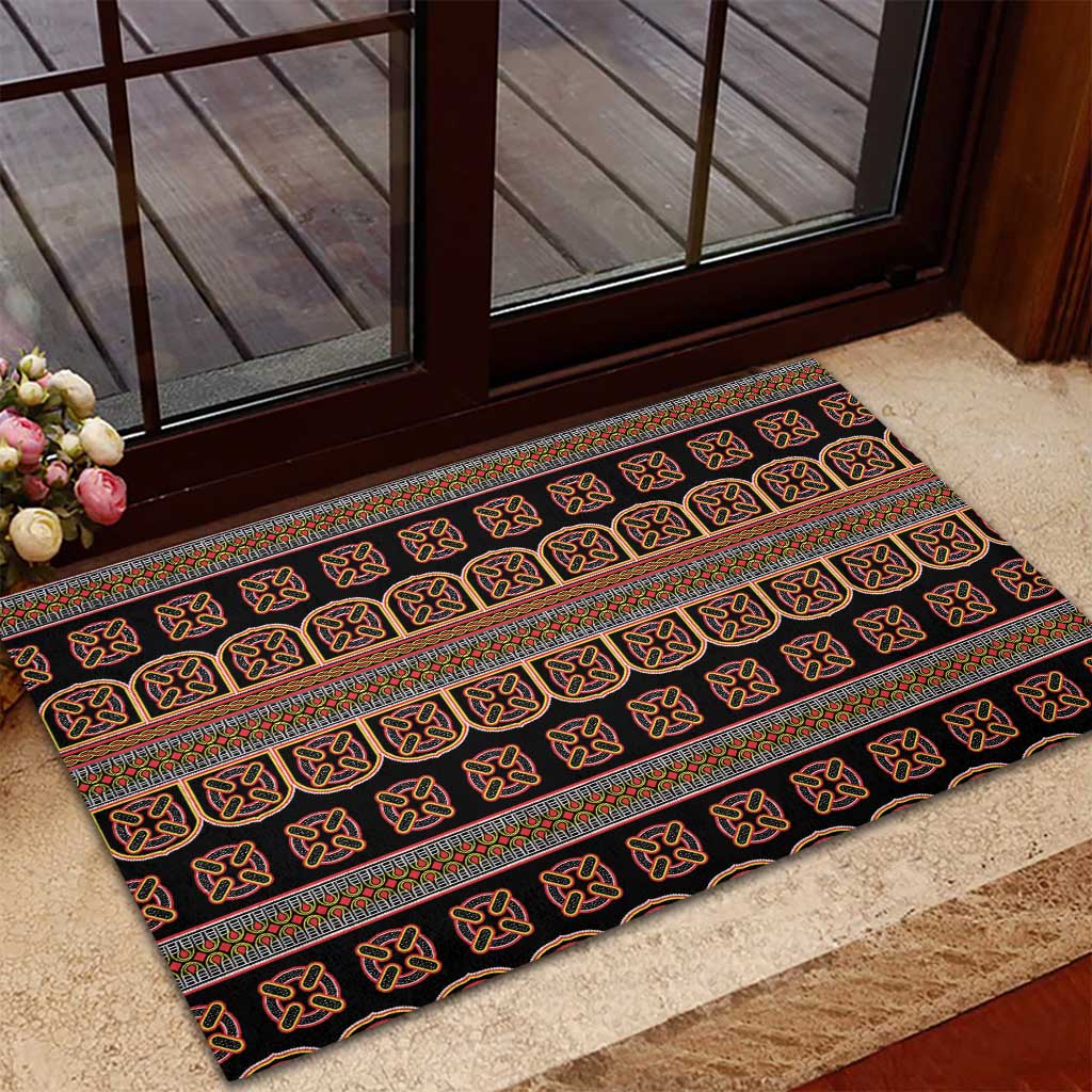 Bamenda Toghu Rubber Doormat Cameroon Traditional Pattern
