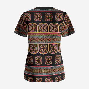 Bamenda Toghu Scrub Top Cameroon Traditional Pattern