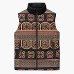 Bamenda Toghu Sleeveless Puffer Jacket Cameroon Traditional Pattern