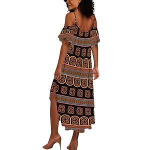 Bamenda Toghu Summer Maxi Dress Cameroon Traditional Pattern