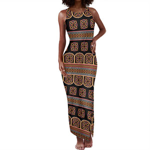 Bamenda Toghu Tank Maxi Dress Cameroon Traditional Pattern