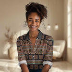 Bamenda Toghu Women Casual Shirt Cameroon Traditional Pattern