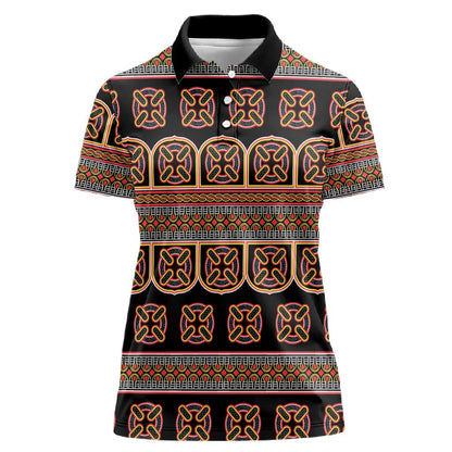 Bamenda Toghu Women Polo Shirt Cameroon Traditional Pattern