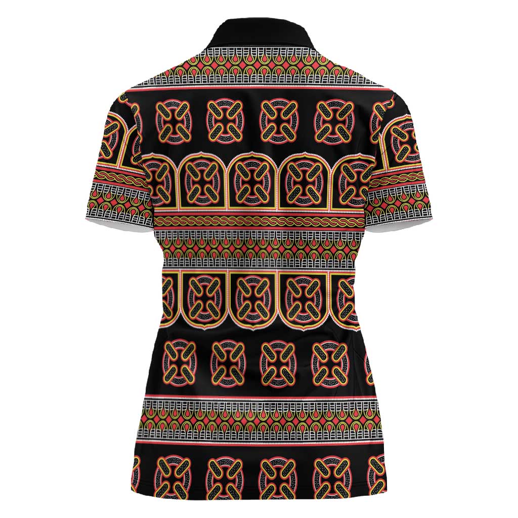 Bamenda Toghu Women Polo Shirt Cameroon Traditional Pattern