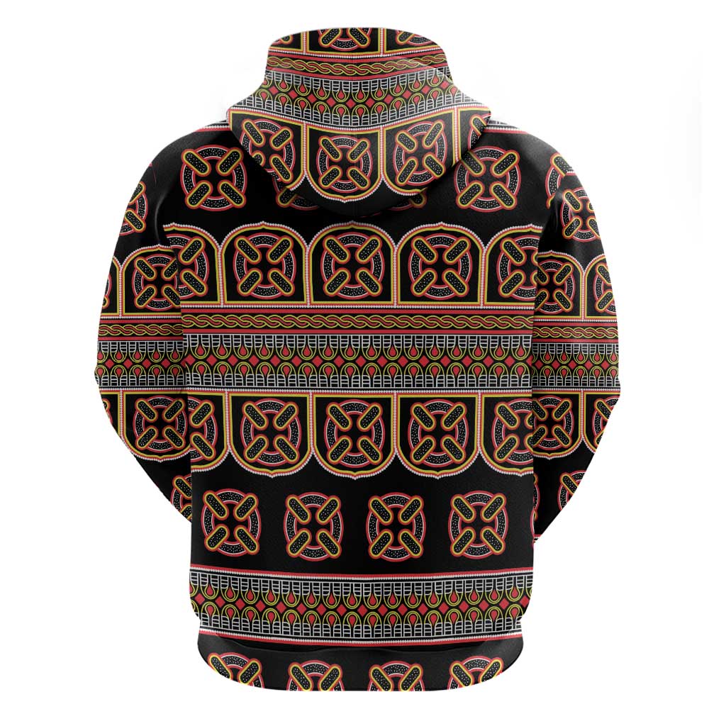 Bamenda Toghu Zip Hoodie Cameroon Traditional Pattern