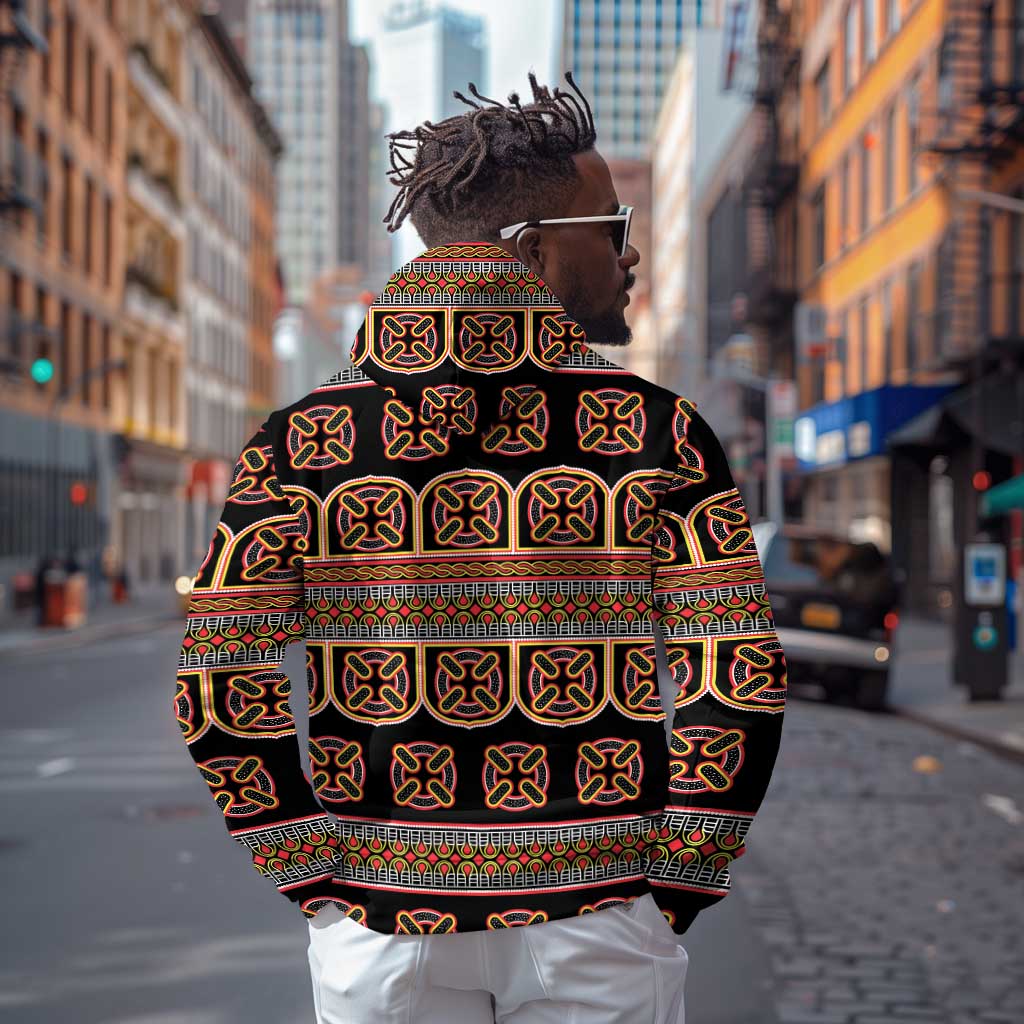 Bamenda Toghu Zip Hoodie Cameroon Traditional Pattern