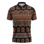 Bamenda Toghu Zipper Polo Shirt Cameroon Traditional Pattern