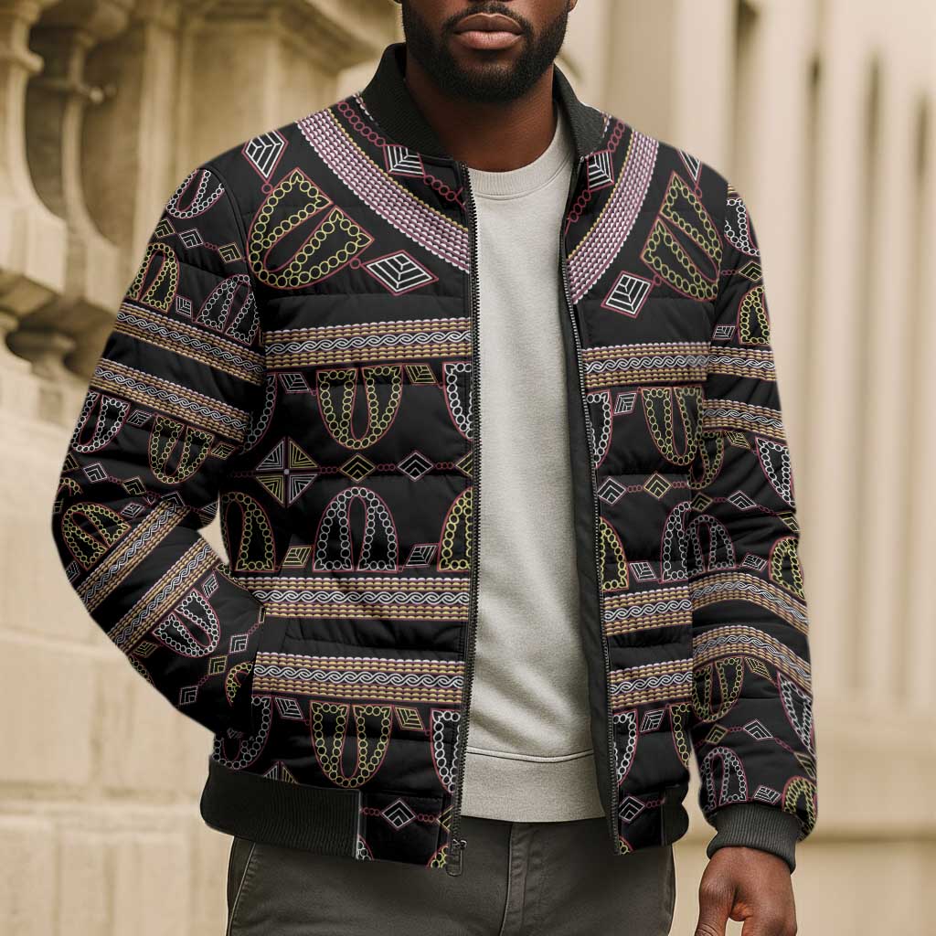 Cameroon Bomber Puffer Jacket Toghu Pattern Heritage
