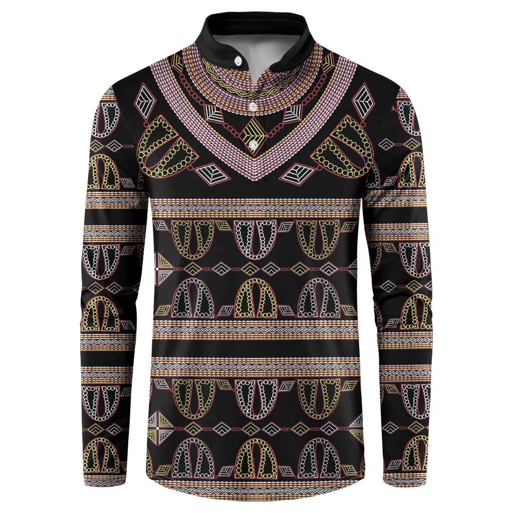 Cameroon Button Sweatshirt Toghu Pattern Heritage