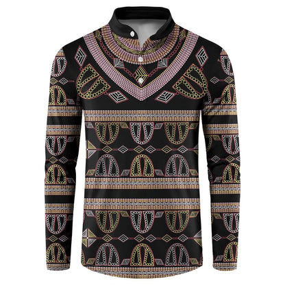 Cameroon Button Sweatshirt Toghu Pattern Heritage