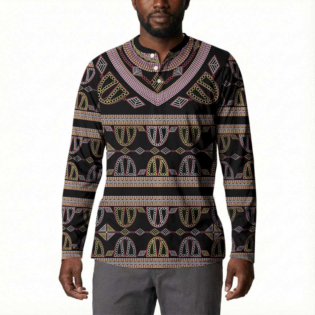 Cameroon Button Sweatshirt Toghu Pattern Heritage