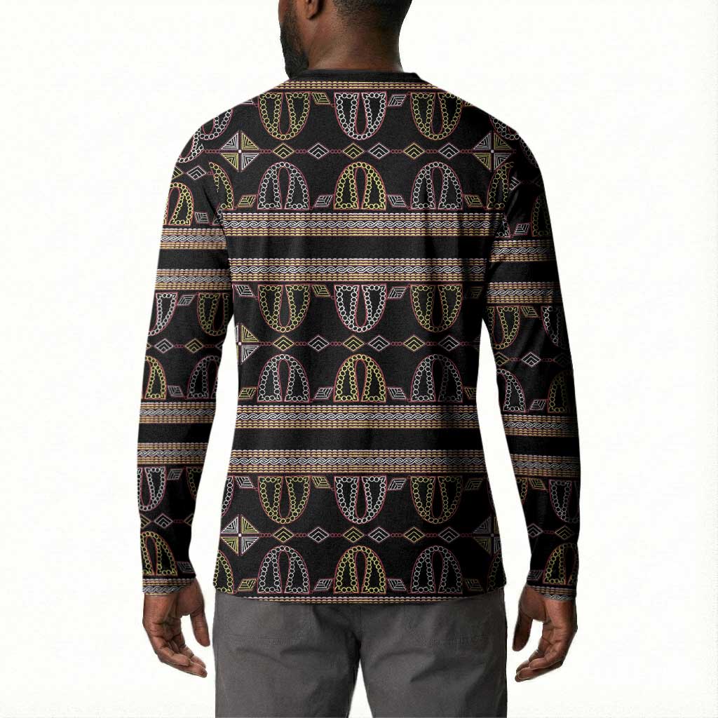 Cameroon Button Sweatshirt Toghu Pattern Heritage