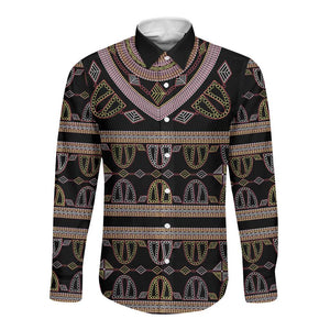 Cameroon Long Sleeve Button Shirt Toghu Pattern Heritage