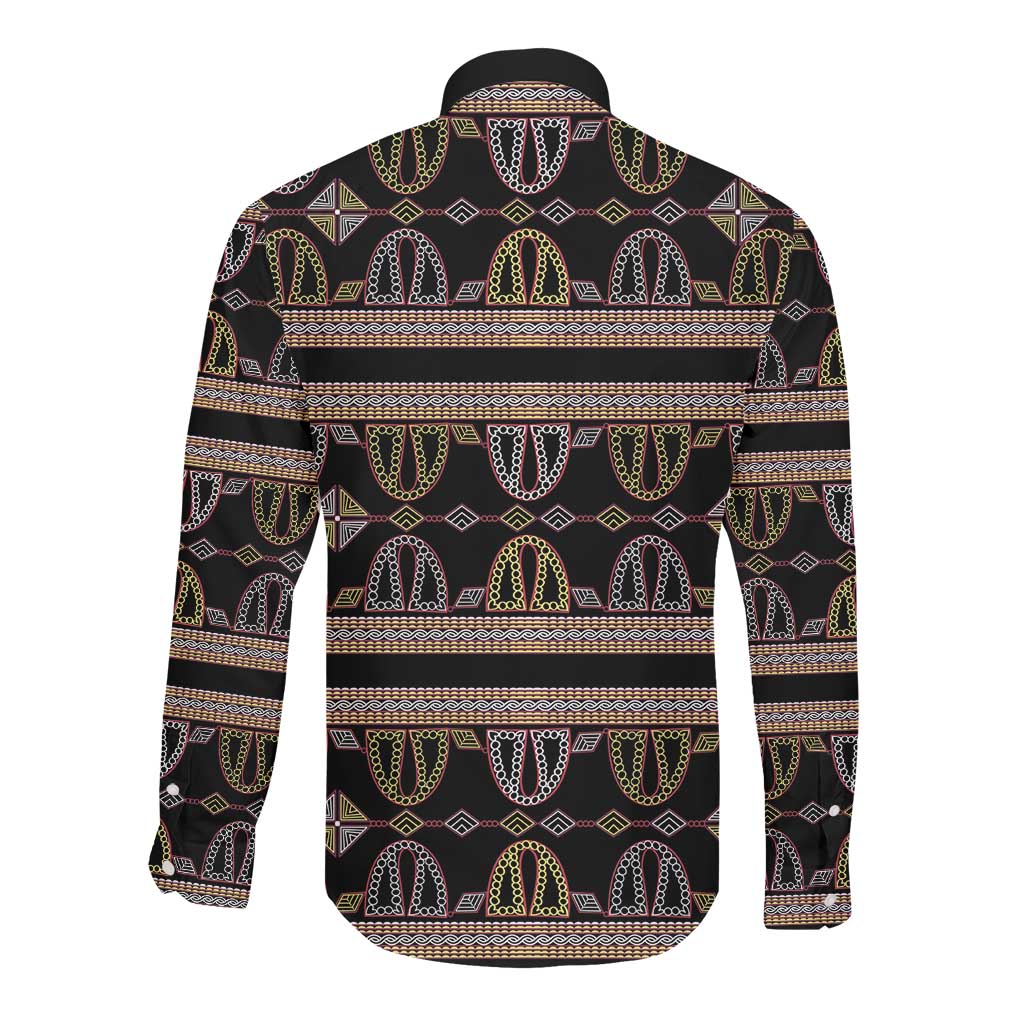 Cameroon Long Sleeve Button Shirt Toghu Pattern Heritage