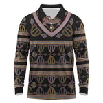 Cameroon Long Sleeve Polo Shirt Toghu Pattern Heritage