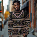 Cameroon Long Sleeve Shirt Toghu Pattern Heritage