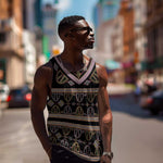 Cameroon Men Tank Top Toghu Pattern Heritage