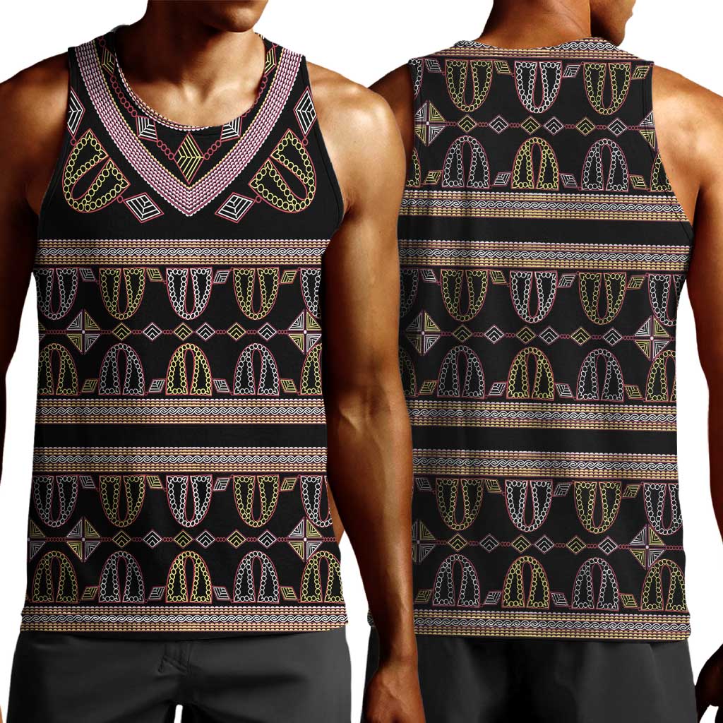 Cameroon Men Tank Top Toghu Pattern Heritage