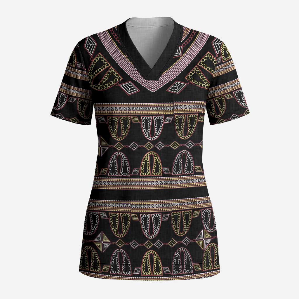 Cameroon Scrub Top Toghu Pattern Heritage