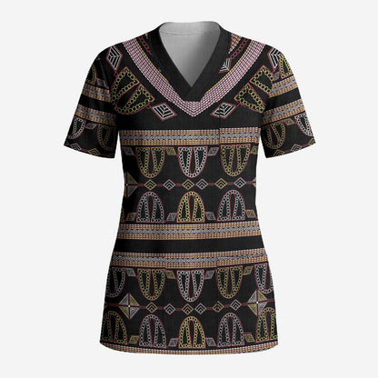 Cameroon Scrub Top Toghu Pattern Heritage