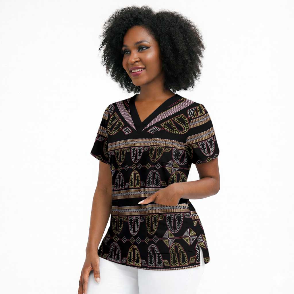 Cameroon Scrub Top Toghu Pattern Heritage