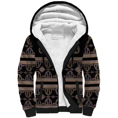 Cameroon Sherpa Hoodie Toghu Pattern Heritage
