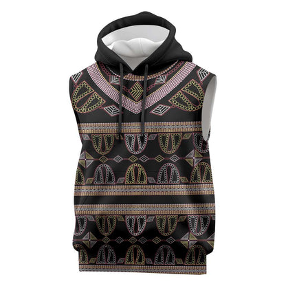 Cameroon Sleeveless Hoodie Toghu Pattern Heritage