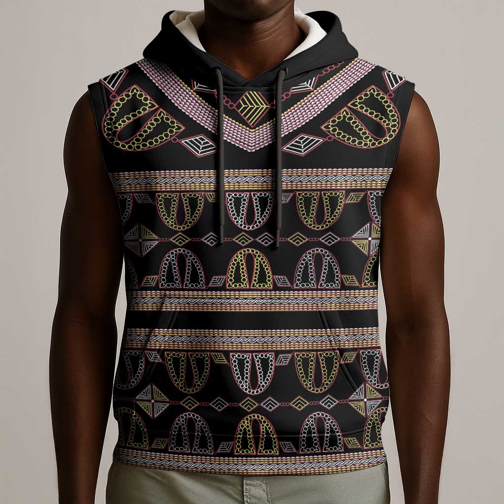 Cameroon Sleeveless Hoodie Toghu Pattern Heritage
