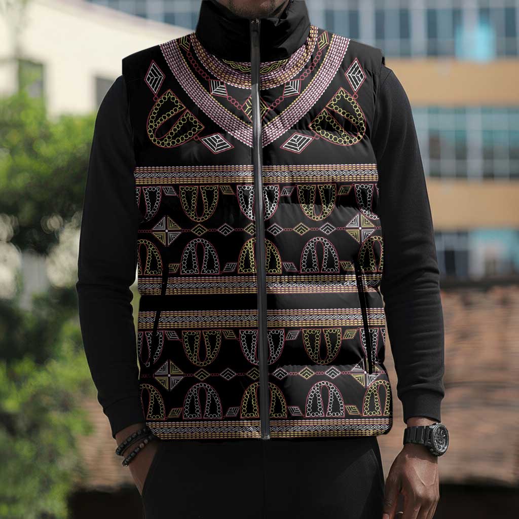 Cameroon Sleeveless Puffer Jacket Toghu Pattern Heritage